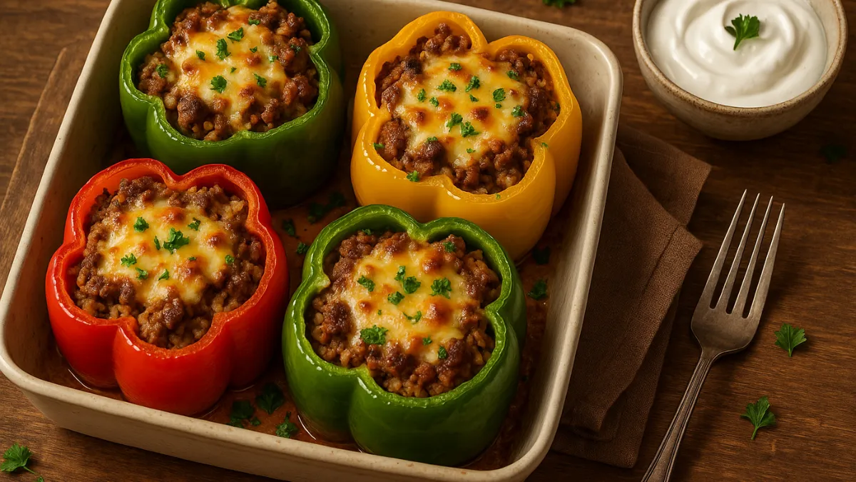 Ground Beef Stuffed Bell Peppers Recipe