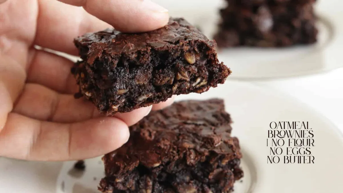 Oatmeal Brownies | No Flour, No Eggs, No Butter
