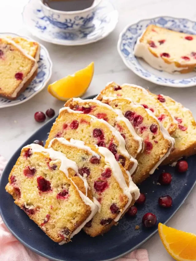 Moist Cranberry Bread with Orange Glaze