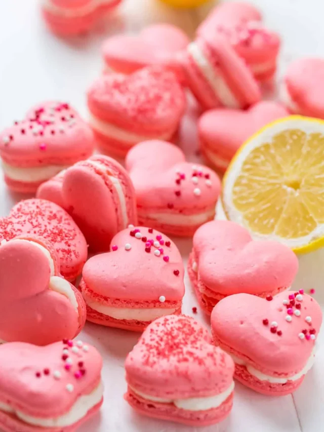 Sweet Heart Macarons with Lemon Buttercream