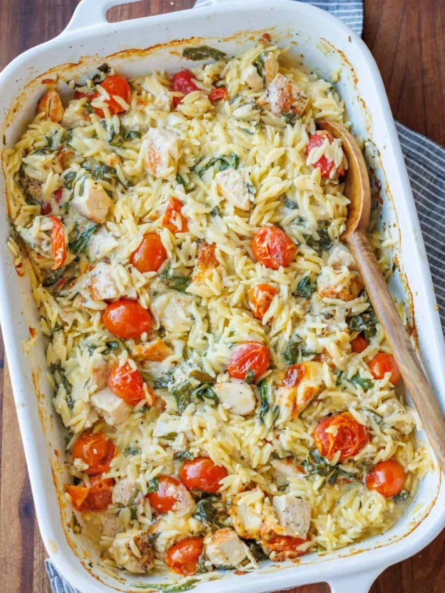 Best Chicken Orzo Bake
