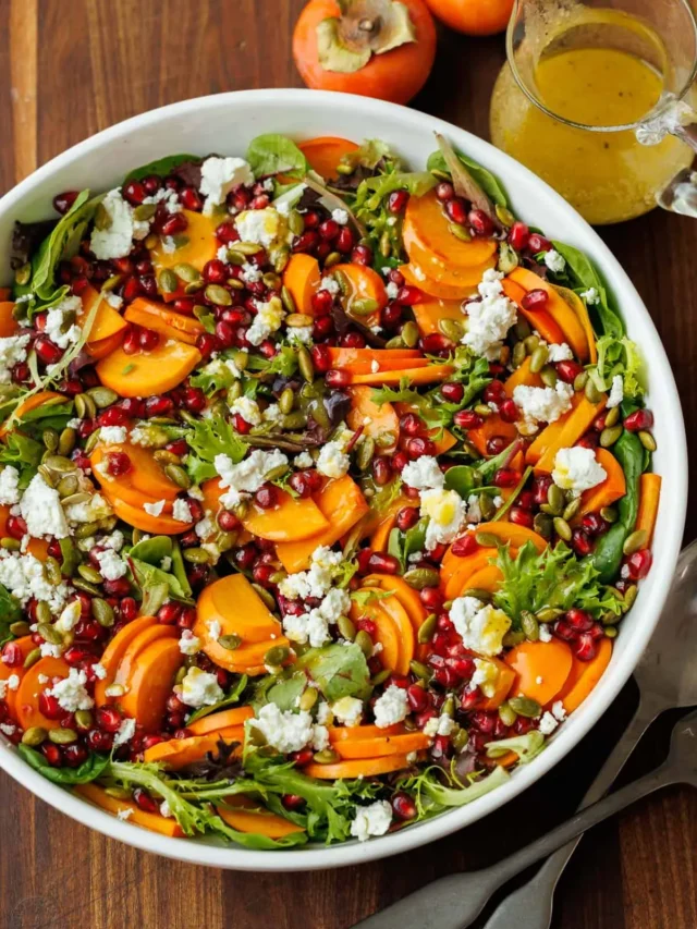 Easy Persimmon Salad with Maple Dressing