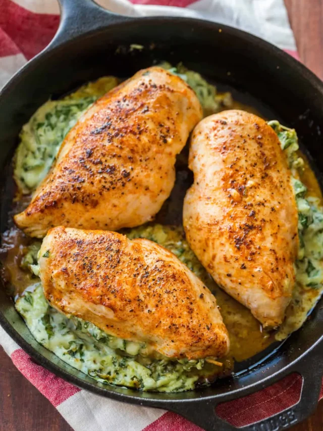 Cheesy Spinach Stuffed Chicken Breasts