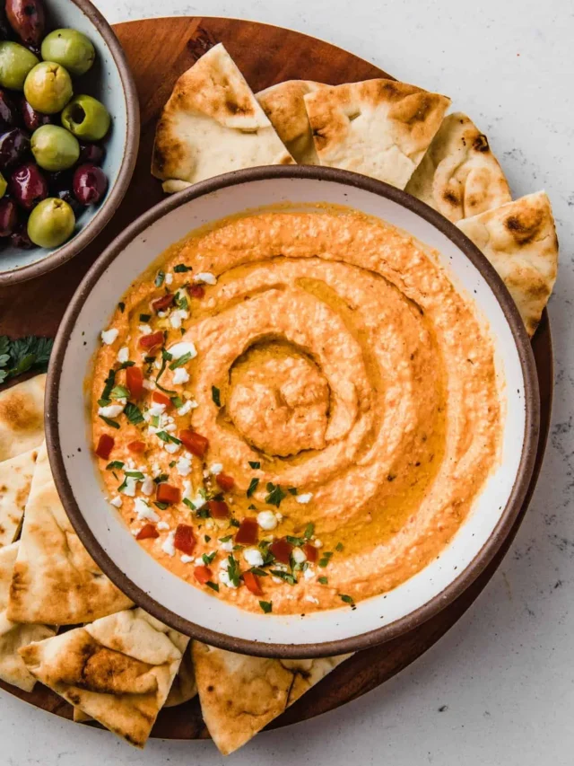 Easy Roasted Red Pepper and Feta Dip